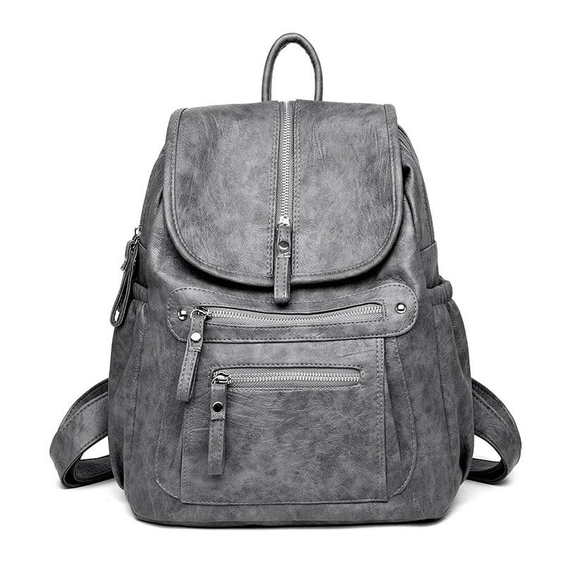 Eleganter Rucksack für Damen – Vintage-Tagesrucksack mit Reißverschluss und geräumigem Hauptfach