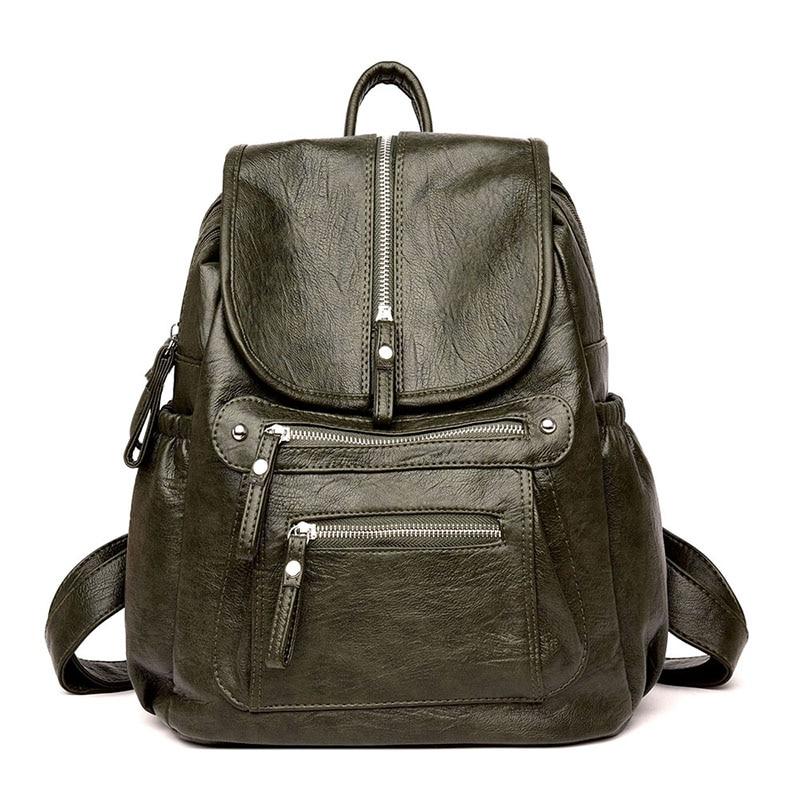 Eleganter Rucksack für Damen – Vintage-Tagesrucksack mit Reißverschluss und geräumigem Hauptfach