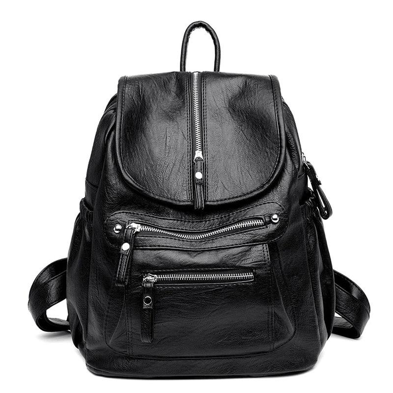 Eleganter Rucksack für Damen – Vintage-Tagesrucksack mit Reißverschluss und geräumigem Hauptfach