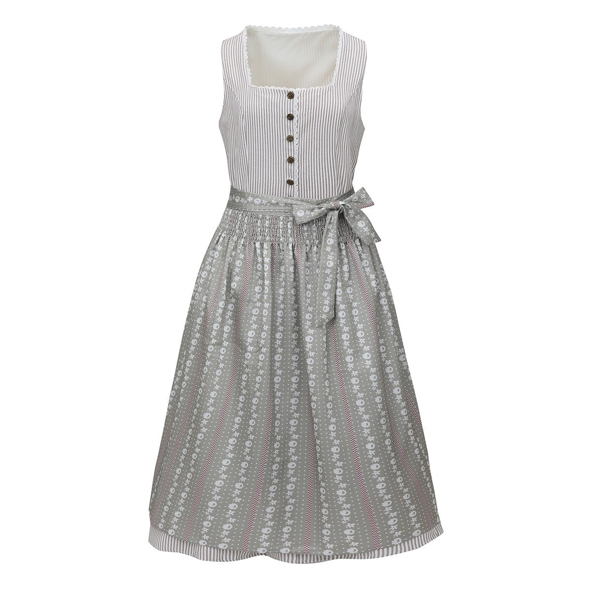 Elegantes blaues Dirndl – Oktoberfest | Dreiteiler mit Bluse und dekorativer Schürze