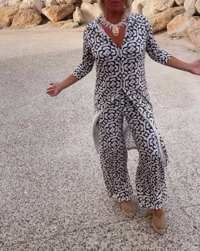 2-Teiliges Set | Damen Vintage-Stil für Frühjahr und Sommer
