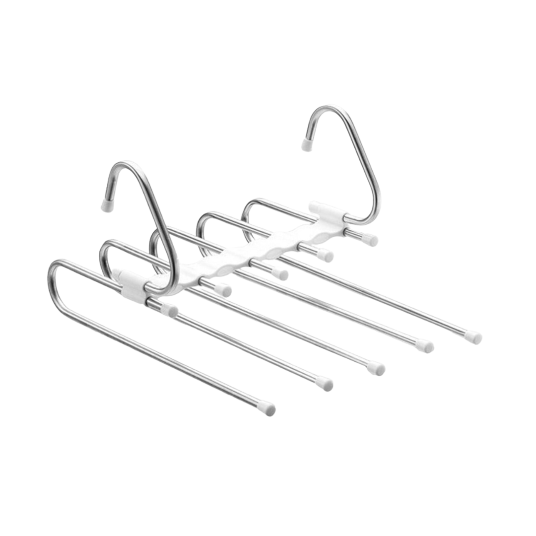 Flexibler Hosenbügel für bis zu 5 Hosen – platzsparendes Design im 2er-Pack