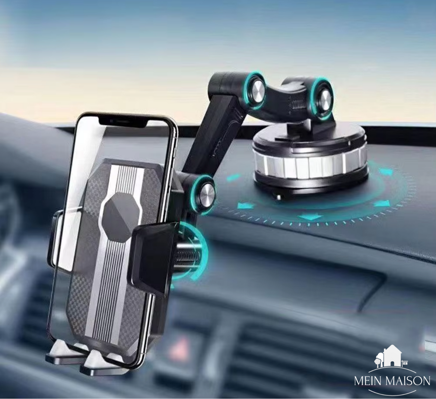 Handyhalterung Auto mit Starker Saugnapf-Haftung und 360° Rotation – Einhandbedienung für Smartphones