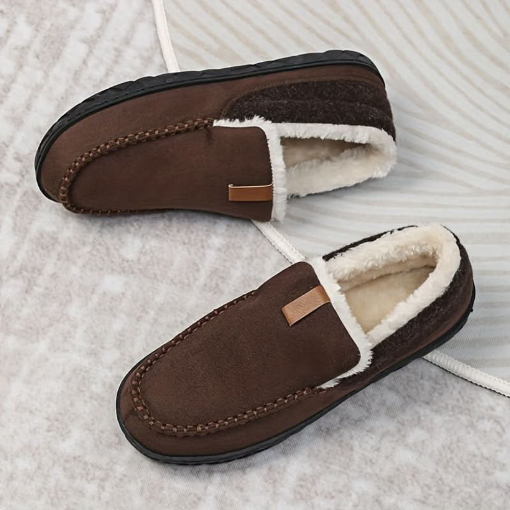 Hausschuhe Herren Gefüttert Rutschfest Warme Winter Loafer Zuhause 8