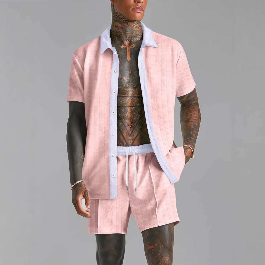 Herren Set aus Shirt und Shorts – Atmungsaktiv, Entspannte Passform, Elastischer Bund, Kurzarmdesign für Sommertage