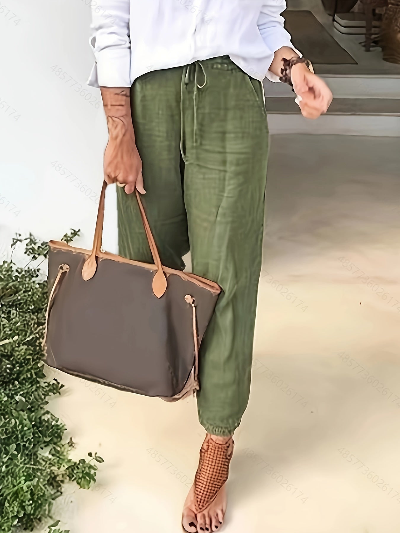 Hosen Damen | Tapered Stoffhose für Frühling, Sommer, Herbst