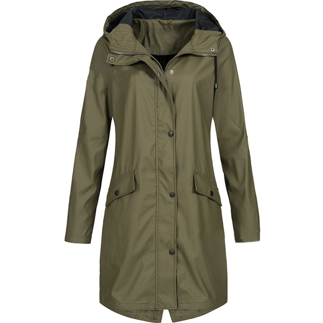 Jacke Damen | Wasserdichte Lange Jacke für Außenbekleidung in allen Jahreszeiten