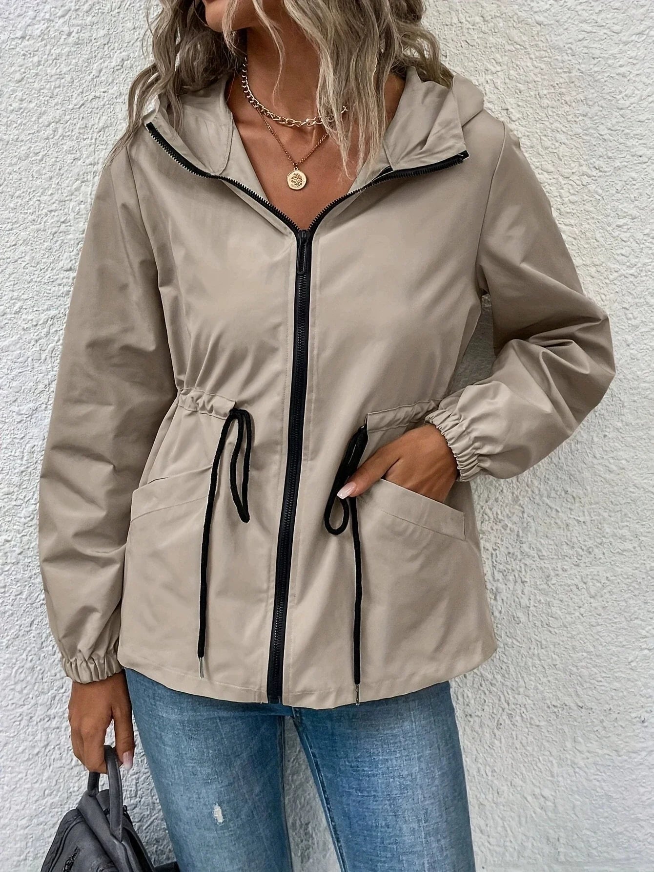Jacke Damen | Wasserfeste Outdoorjacke für Frühling, Herbst, Winter