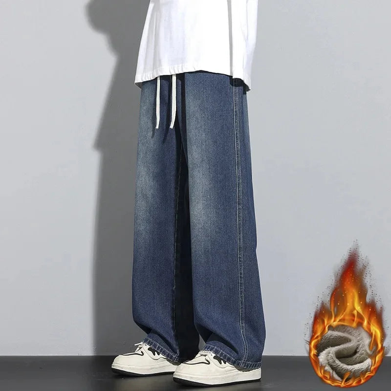 Jeans Herren | Baggy Jeans Herren mit Verstellbarem Kordelzug für Freizeit