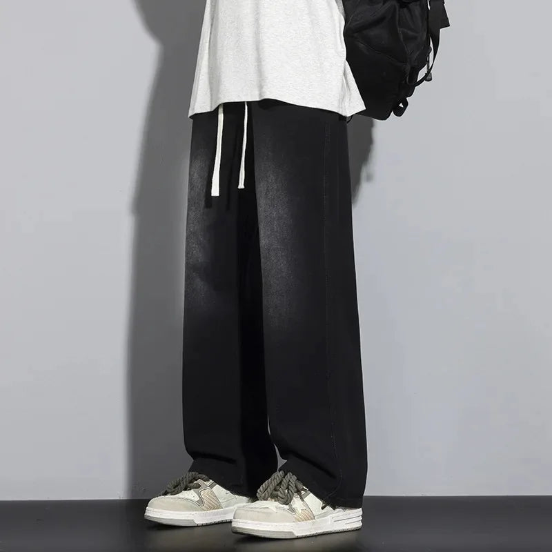Jeans Herren | Baggy Jeans Herren mit Verstellbarem Kordelzug für Freizeit