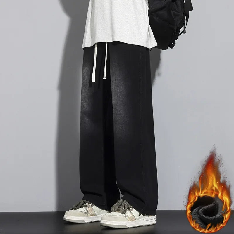 Jeans Herren | Baggy Jeans Herren mit Verstellbarem Kordelzug für Freizeit