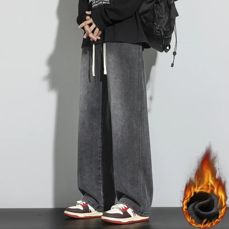 Jeans Herren | Baggy Jeans Herren mit Verstellbarem Kordelzug für Freizeit