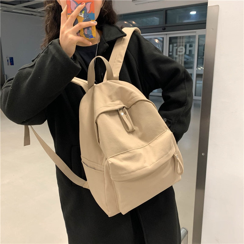 Leichter, faltbarer Schulrucksack aus Canvas – ideal für Schule und Reisen, mit verstellbaren Schultergurten