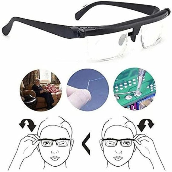 Lesebrille | Verstellbare Optik für Lesen und Fahren, Universell einsetzbar