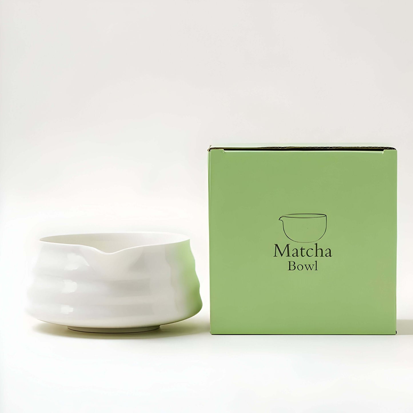 Matcha-Set aus – Ein traditionelles Matcha-Brühset mit Schale, perfekt zum Entspannen zu Hause.