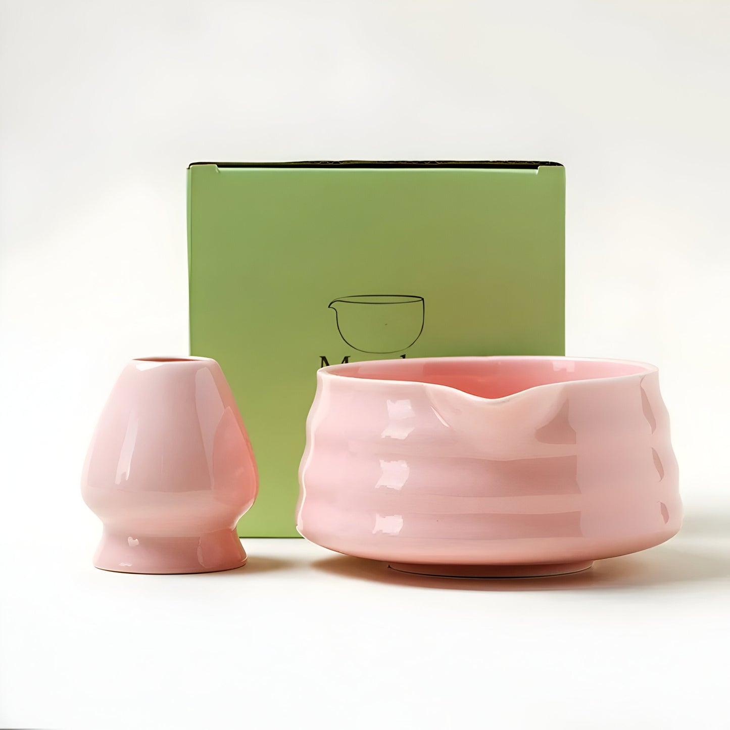 Matcha-Set aus – Ein traditionelles Matcha-Brühset mit Schale, perfekt zum Entspannen zu Hause.