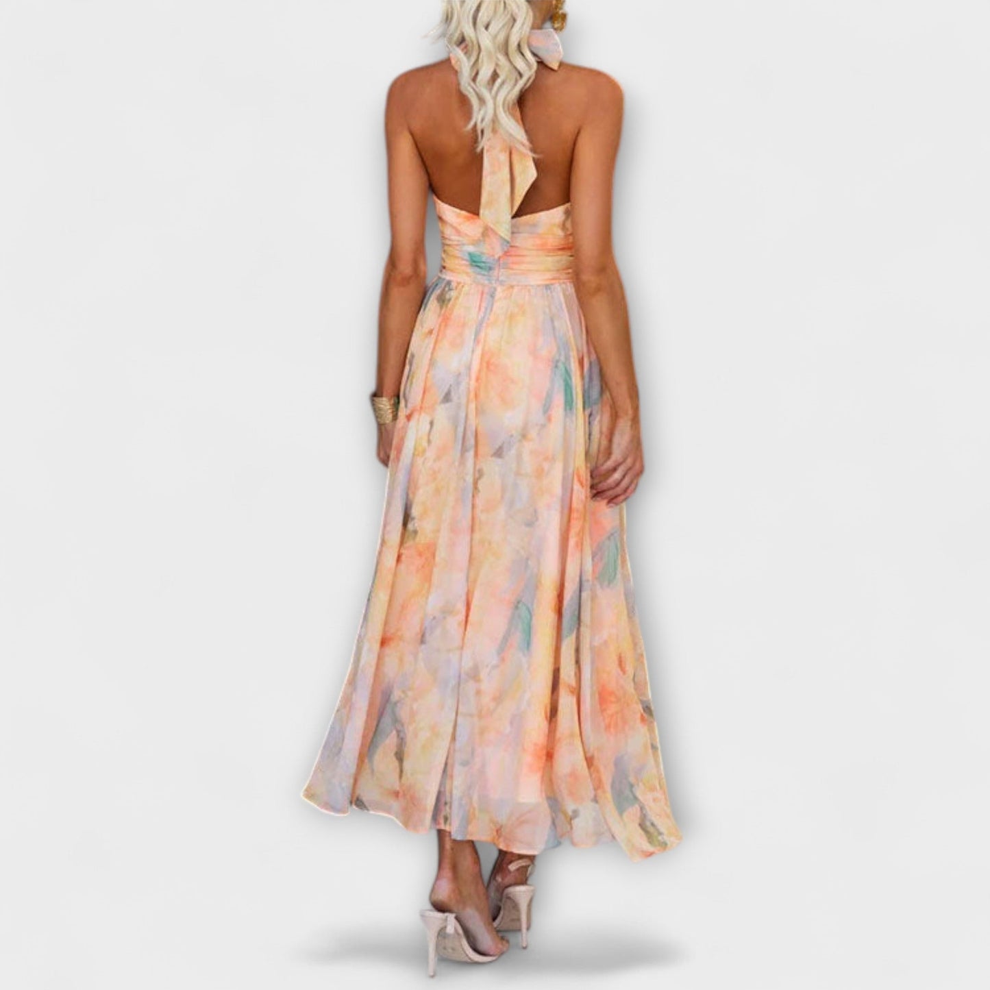 Maxi Kleid | Damenmode Sommer mit Aquarell Print für besondere Anlässe