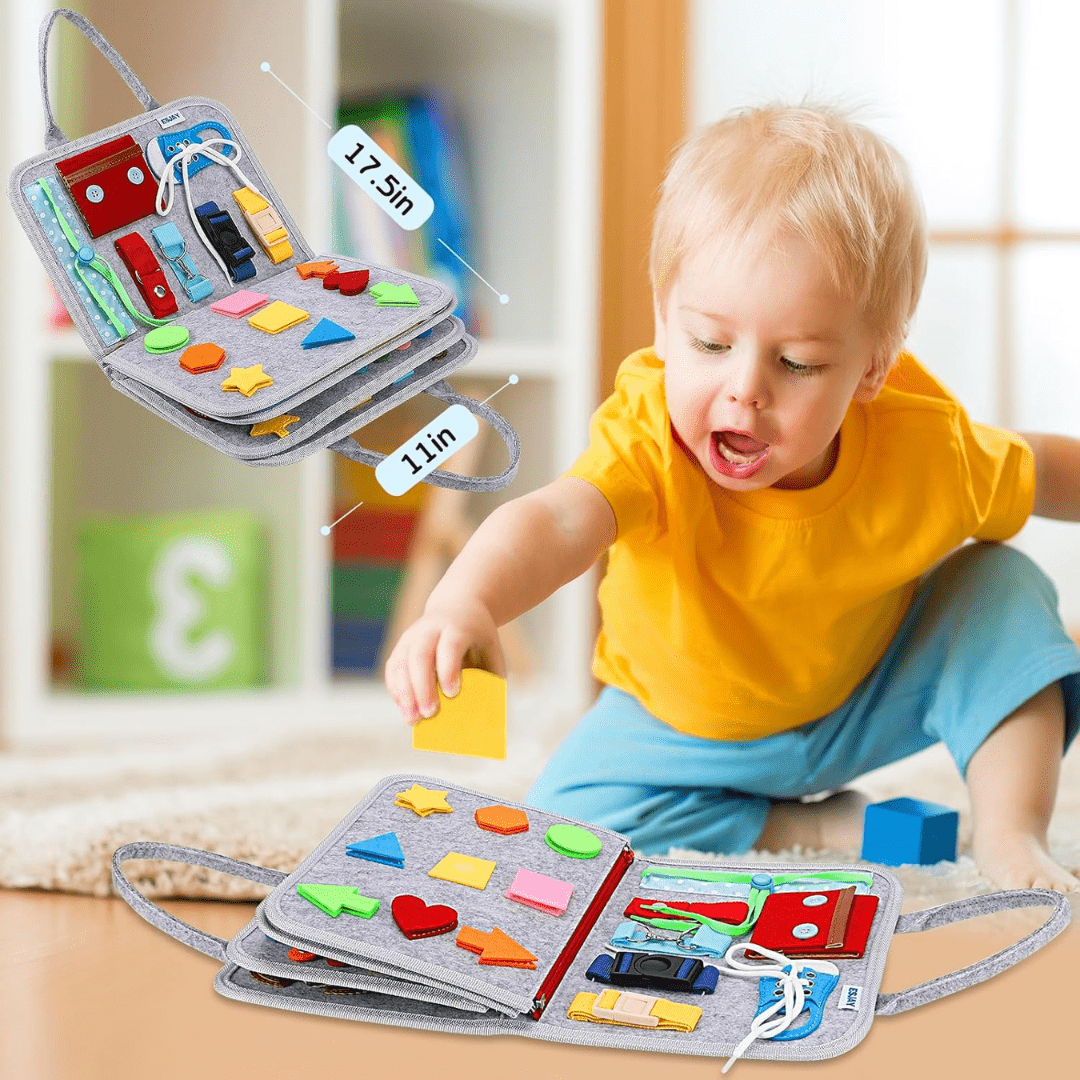 Montessori Beschäftigungsbrett | Pädagogisches Spielzeug für Kinder 2-5 Jahre