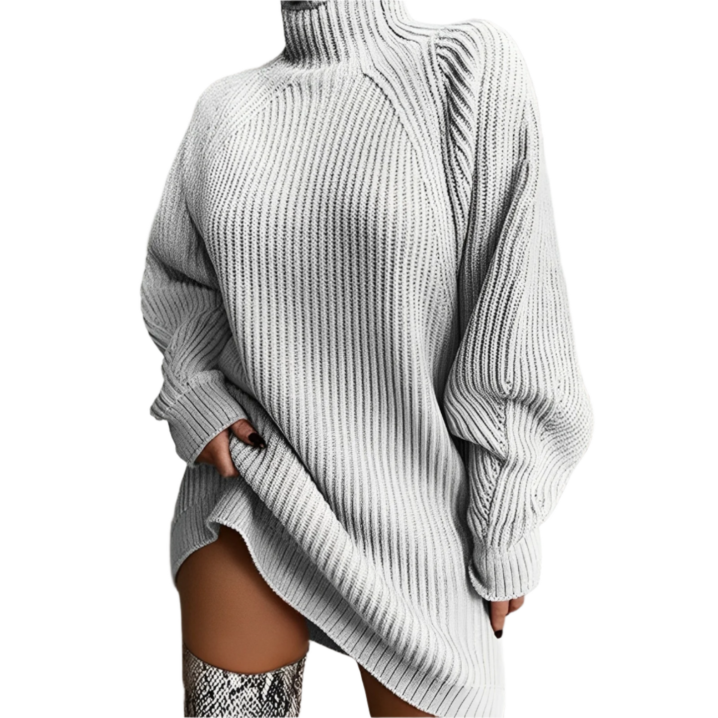 Rollkragenpullover Damen | Übergröße für Büro und Freizeit