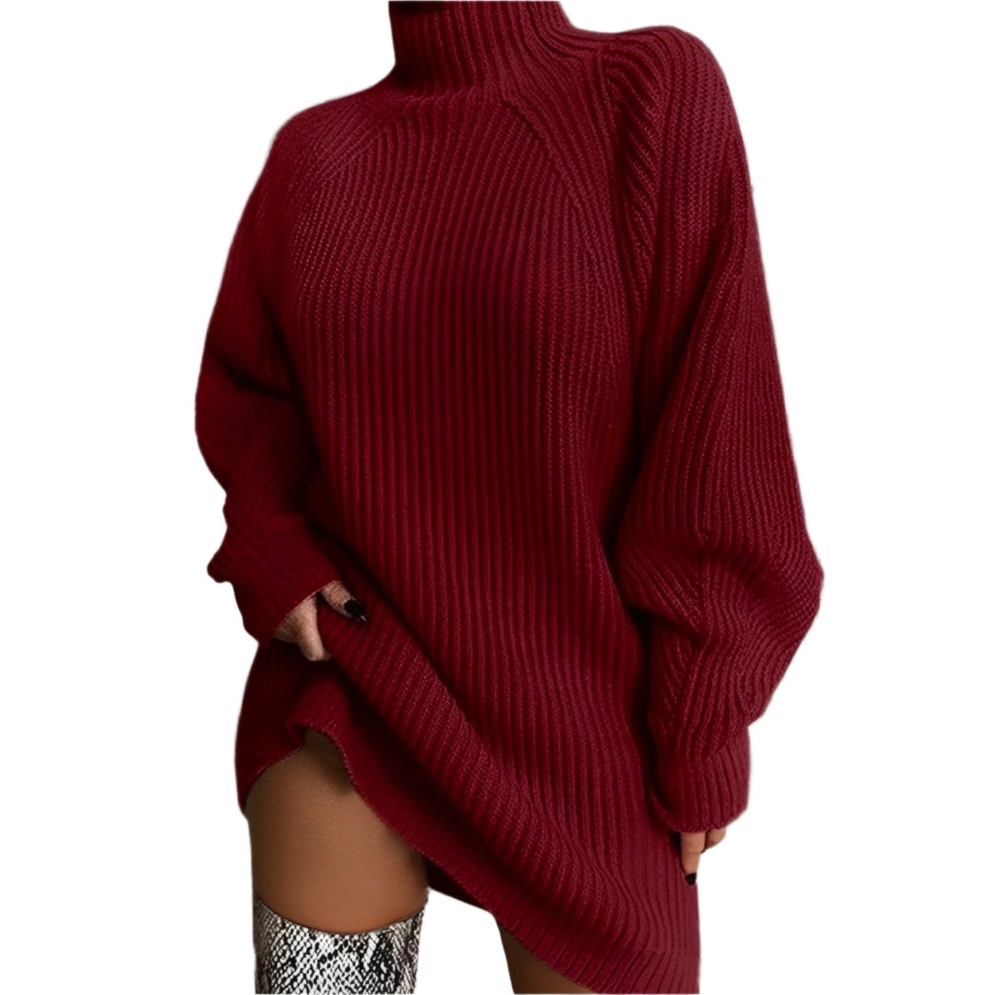 Rollkragenpullover Damen | Übergröße für Büro und Freizeit