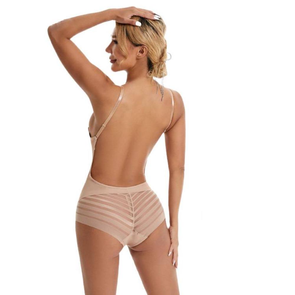 Rückfreies Shapewear für Frauen mit U-Ausschnitt – Nahtloses Design und Integrierter BH, Offene Schritt-Option