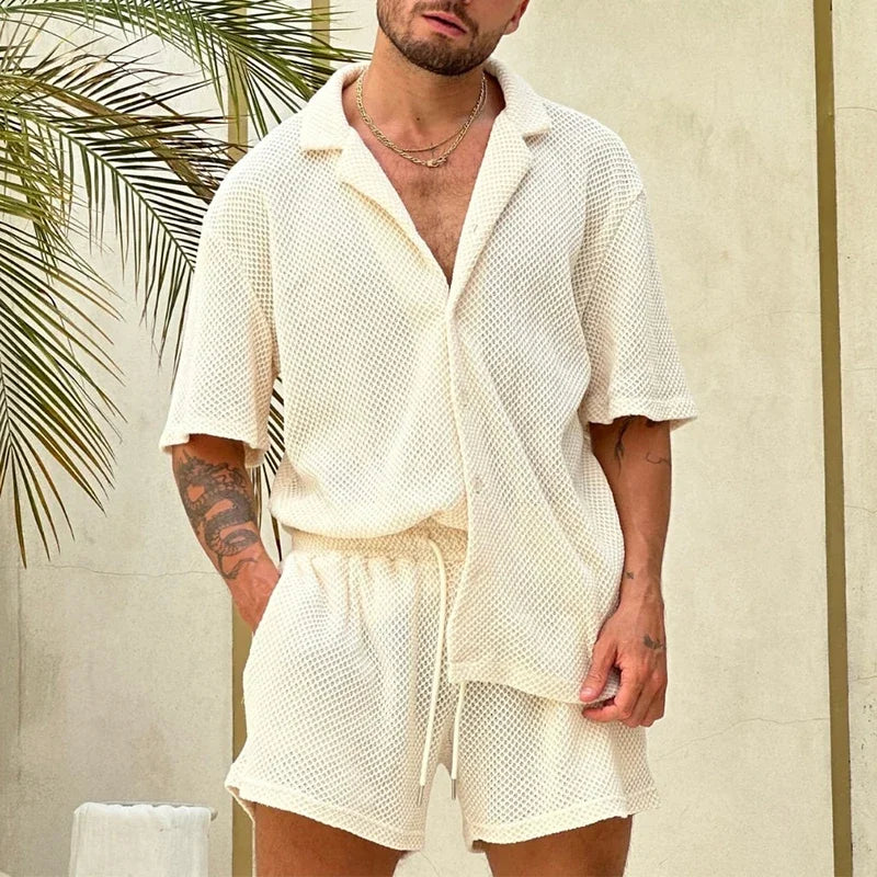 Herren-Set mit kurzen Ärmeln – Leichter Sommerkomfort für entspannte Tage
