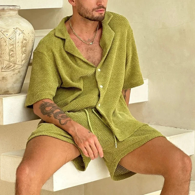 Herren-Set mit kurzen Ärmeln – Leichter Sommerkomfort für entspannte Tage