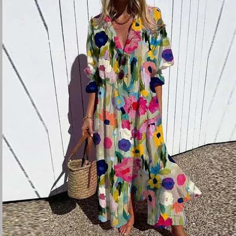 Damen Boho Kleid mit fließender Silhouette – Stilvolle Leichtigkeit für sonnige Tage