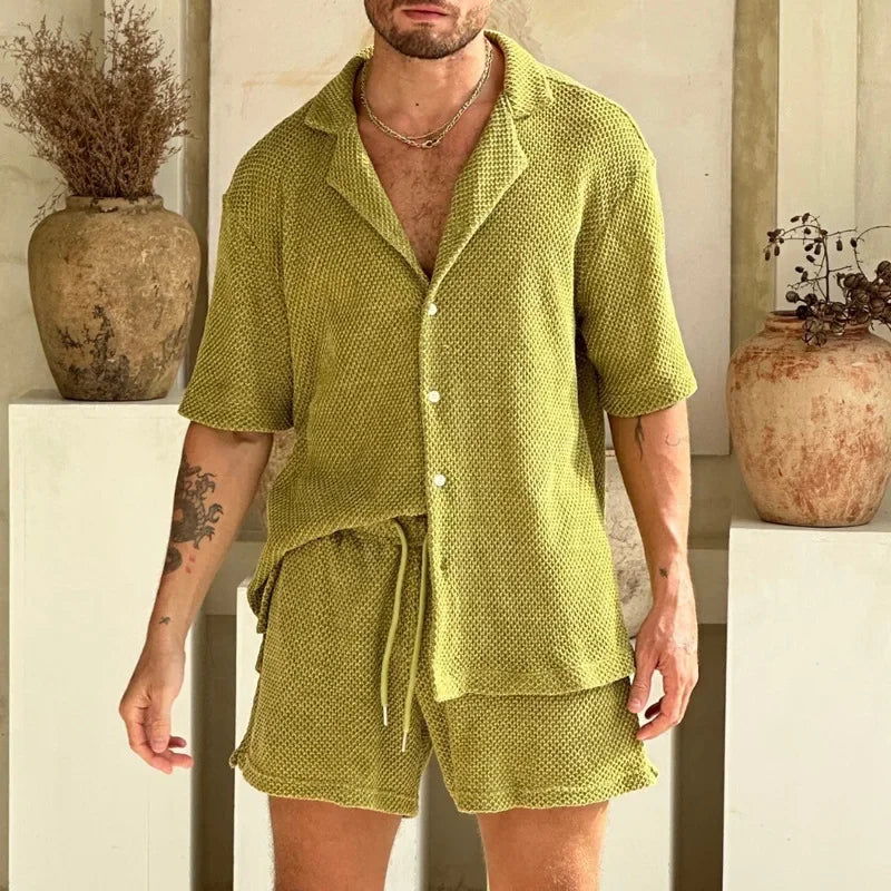 Herren-Set mit kurzen Ärmeln – Leichter Sommerkomfort für entspannte Tage