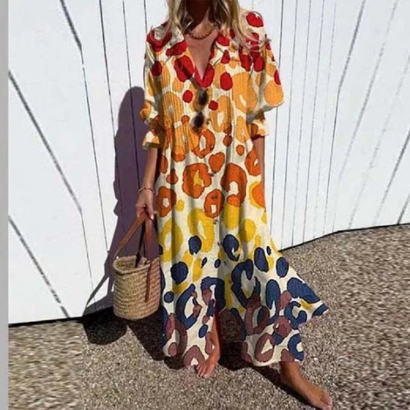 Damen Boho Kleid mit fließender Silhouette – Stilvolle Leichtigkeit für sonnige Tage