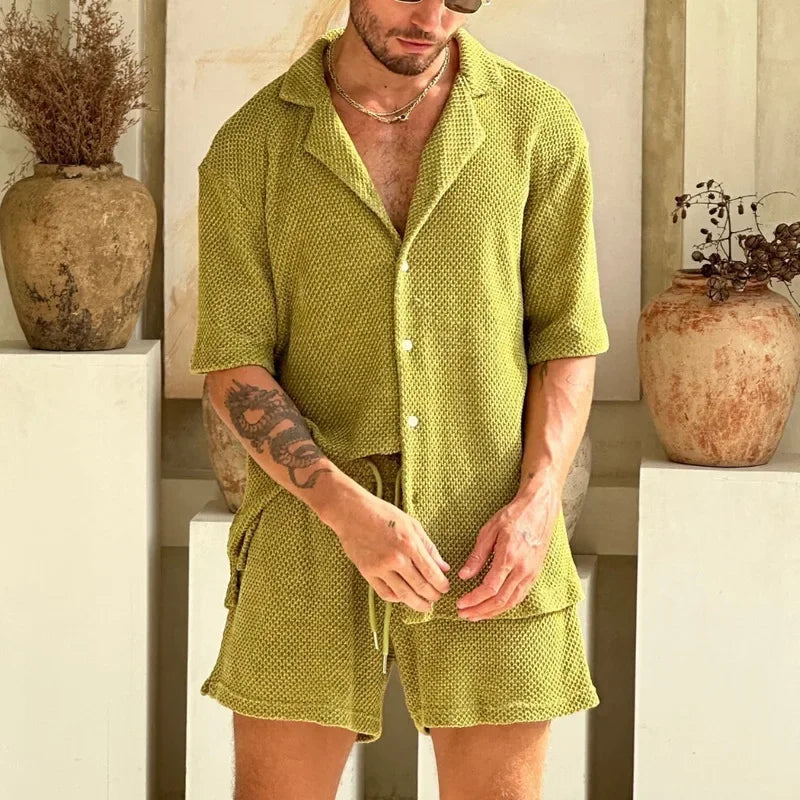 Herren-Set mit kurzen Ärmeln – Leichter Sommerkomfort für entspannte Tage