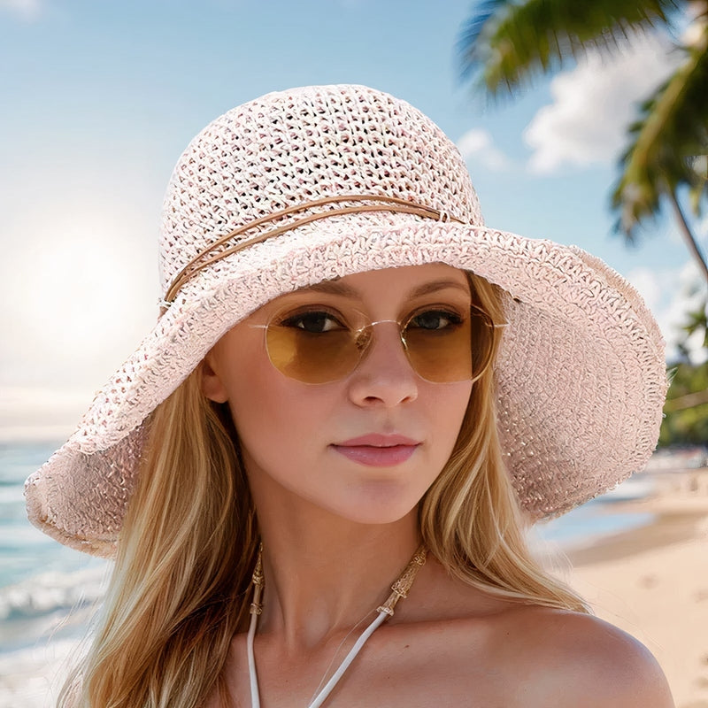 Sonnenhut für Damen | Faltbarer Sommerhut mit Breiter Krempe