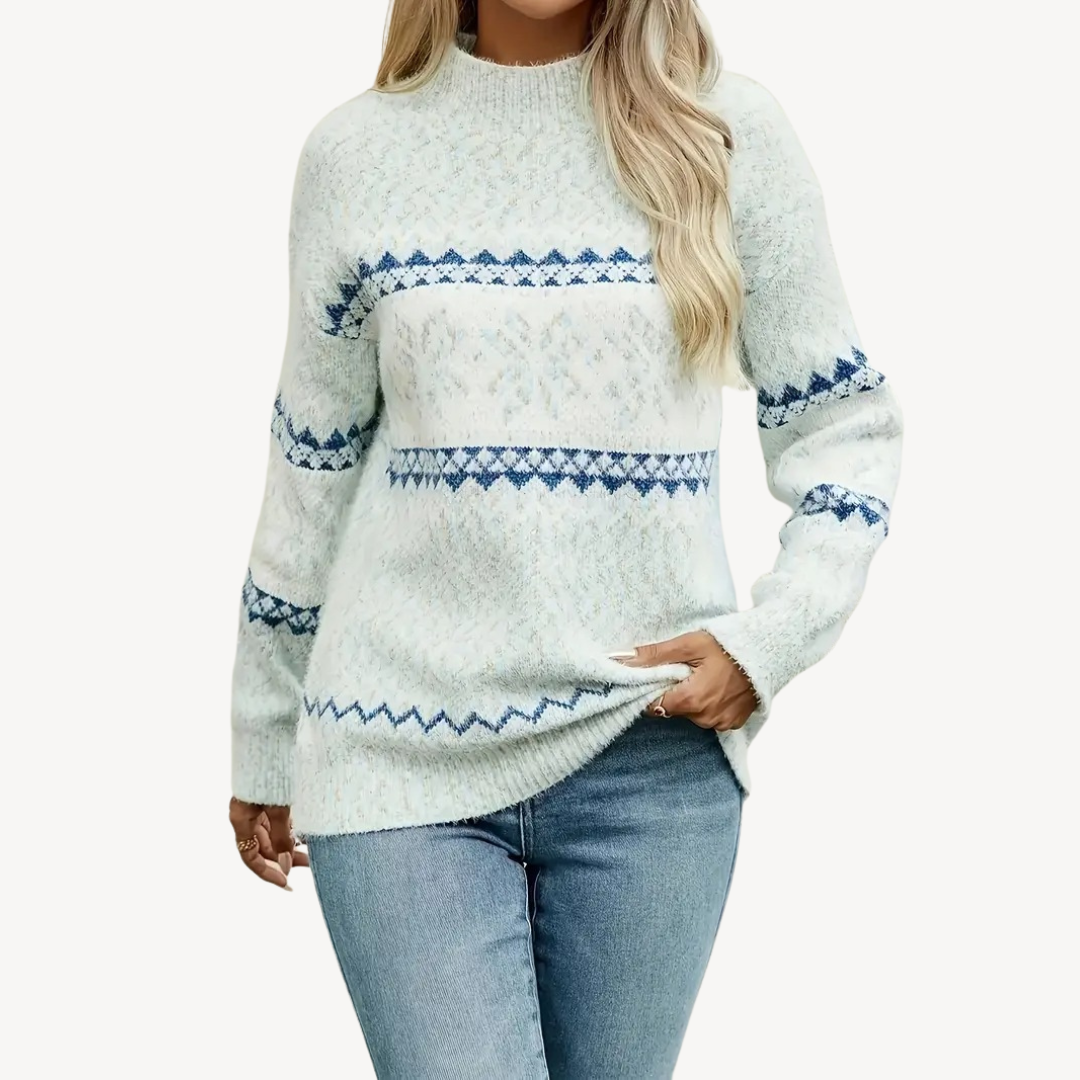 Strickpullover Damen | Wintermode für Frauen mit Fair Isle Muster