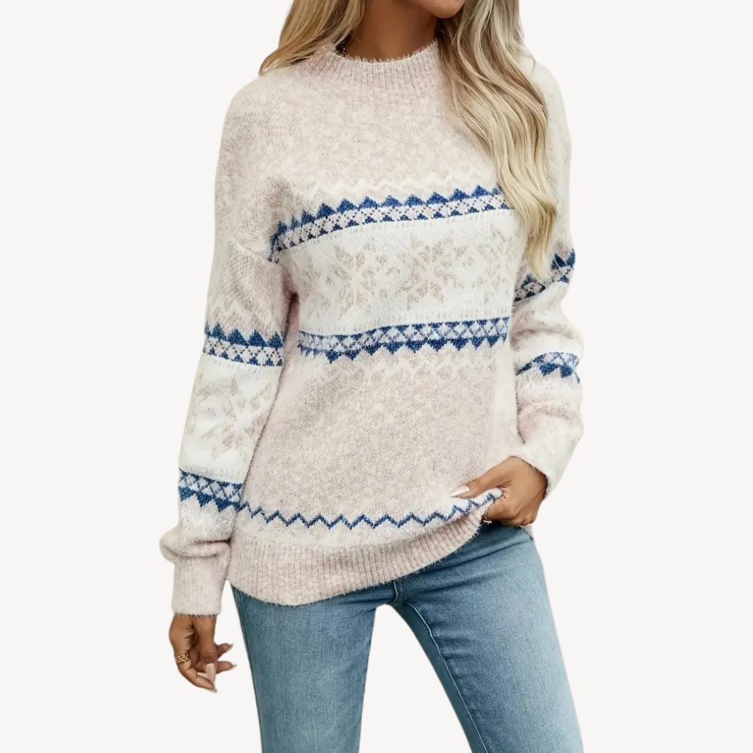 Strickpullover Damen | Wintermode für Frauen mit Fair Isle Muster
