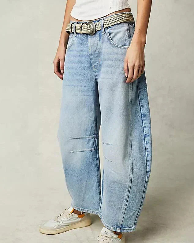 Stylische Damen Mid-Waist Jeans – Relaxed Fit für Komfort und Eleganz