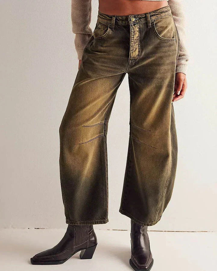 Stylische Damen Mid-Waist Jeans – Relaxed Fit für Komfort und Eleganz