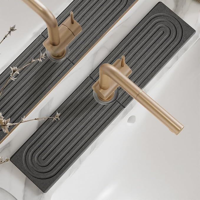 Superabsorbierende Kieselgur-Steinmatte für Waschbecken – schnell trocknend, elegant und leicht zu reinigen