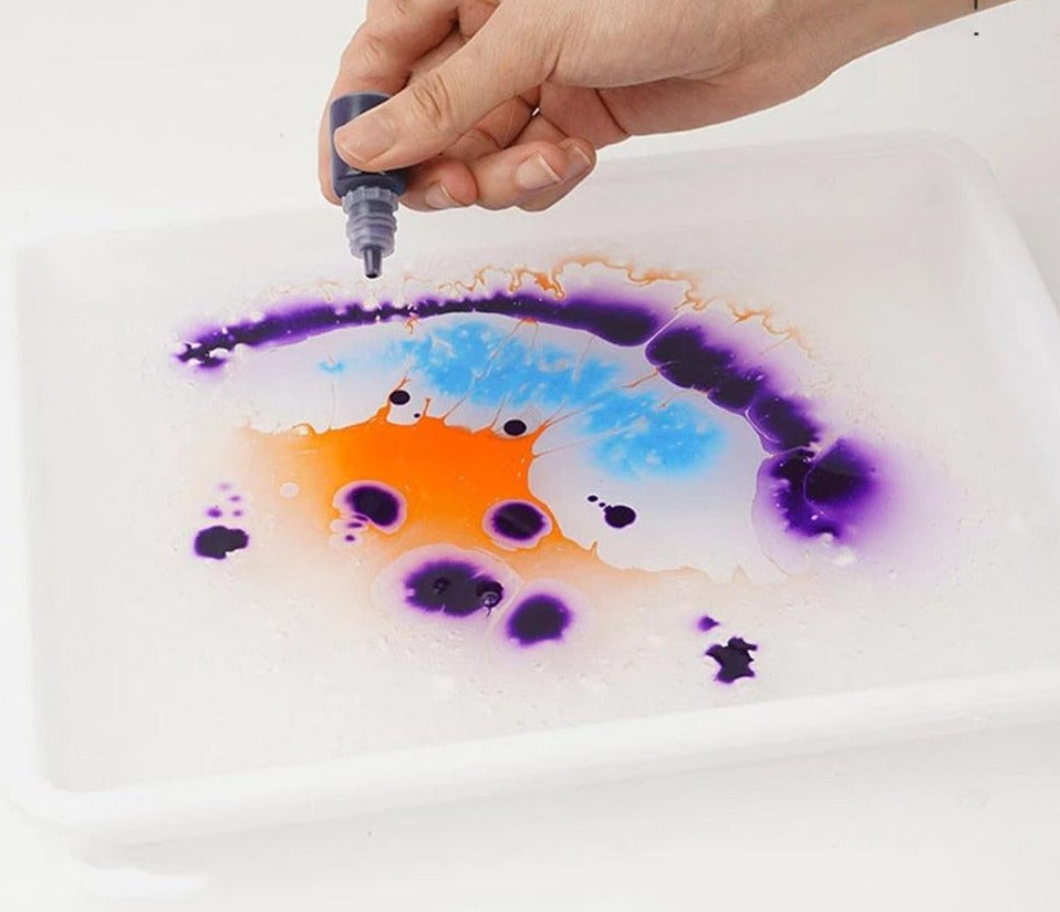 Wasser-Marmorierungs-Farbsatz mit 6 Farben für kreative Kunstprojekte – Hochpigmentierte Farben und Zubehör für Anfänger und Profis