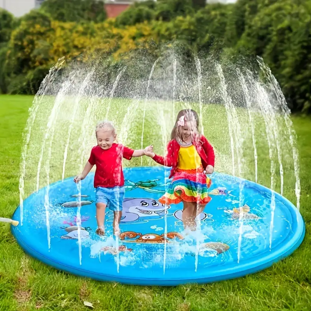 Wasserfontänen-Spielmatte für Kinder – Bunte Sprinklerkante für erfrischenden Wasserspaß im Garten