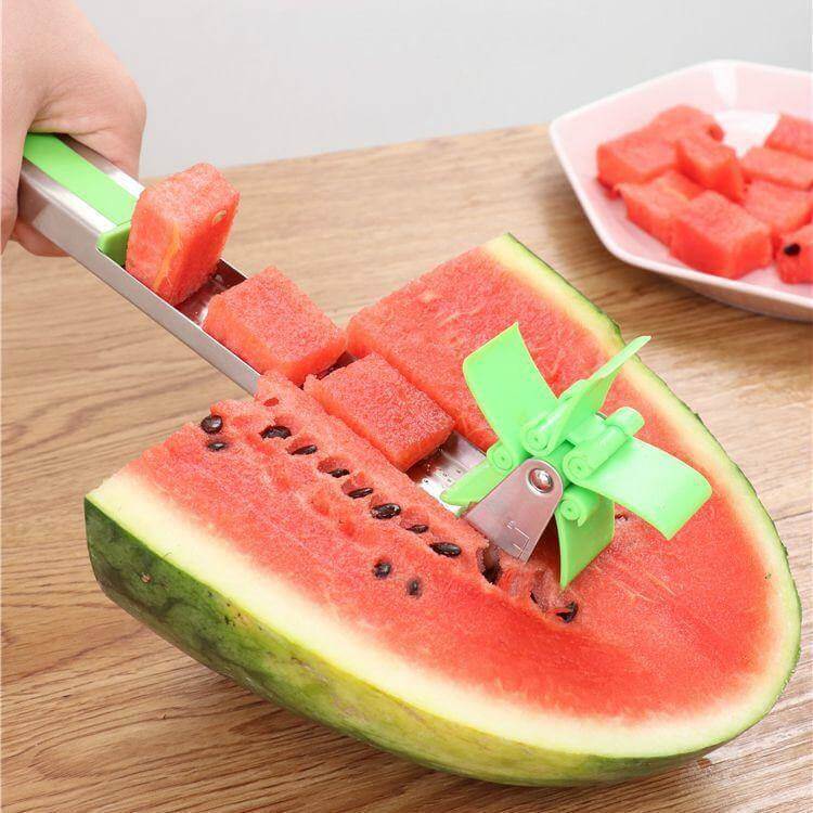 Wassermelonen-Schneider aus Rostfreiem Stahl mit Ergonomischem Griff – Effizientes Obstschneiden für Melonen, Papaya und Große Früchte