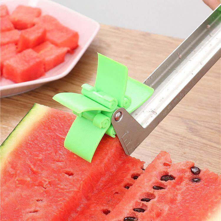 Wassermelonen-Schneider aus Rostfreiem Stahl mit Ergonomischem Griff – Effizientes Obstschneiden für Melonen, Papaya und Große Früchte