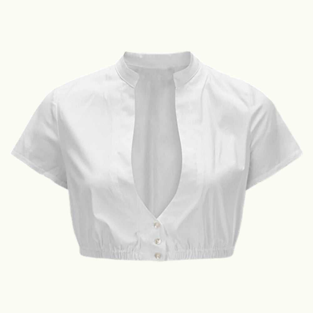 Weiße Kurzarm Dirndlbluse – Oktoberfest | Klassisches Trachtenoberteil für Damen