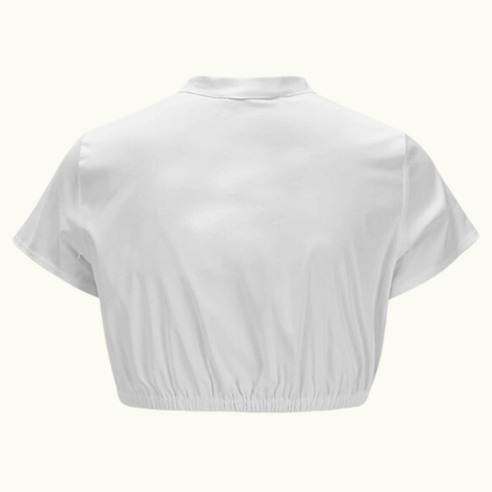 Weiße Kurzarm Dirndlbluse – Oktoberfest | Klassisches Trachtenoberteil für Damen