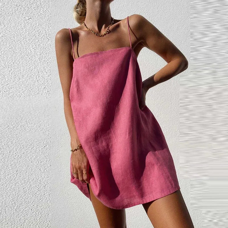 Ärmelloses Mini-Kleid für Damen mit Pailletten
