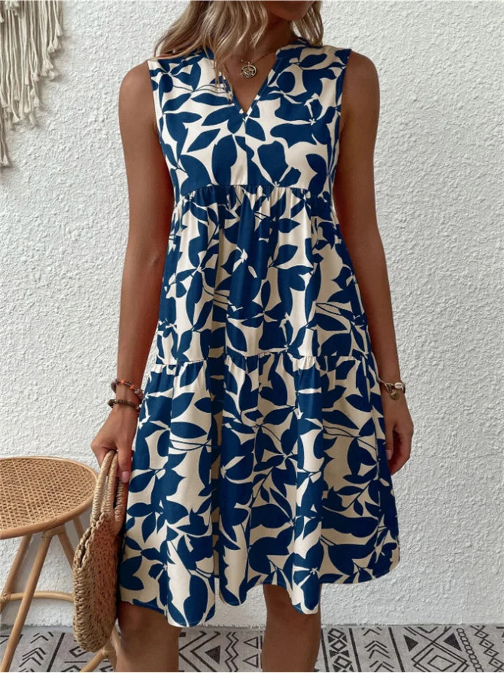 Blumenmuster Damenkleid Sommer