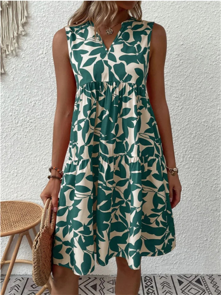 Blumenmuster Damenkleid Sommer