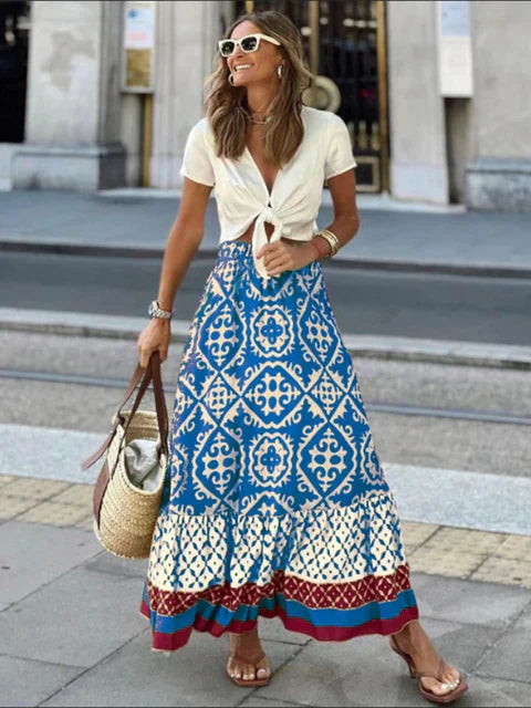 Boho Maxirock mit Ethno-Muster – Stilvoll & Luftig