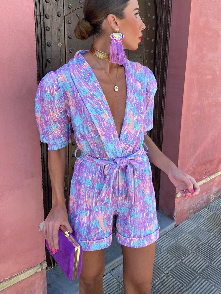 Bunter Damen Jumpsuit für Sommer