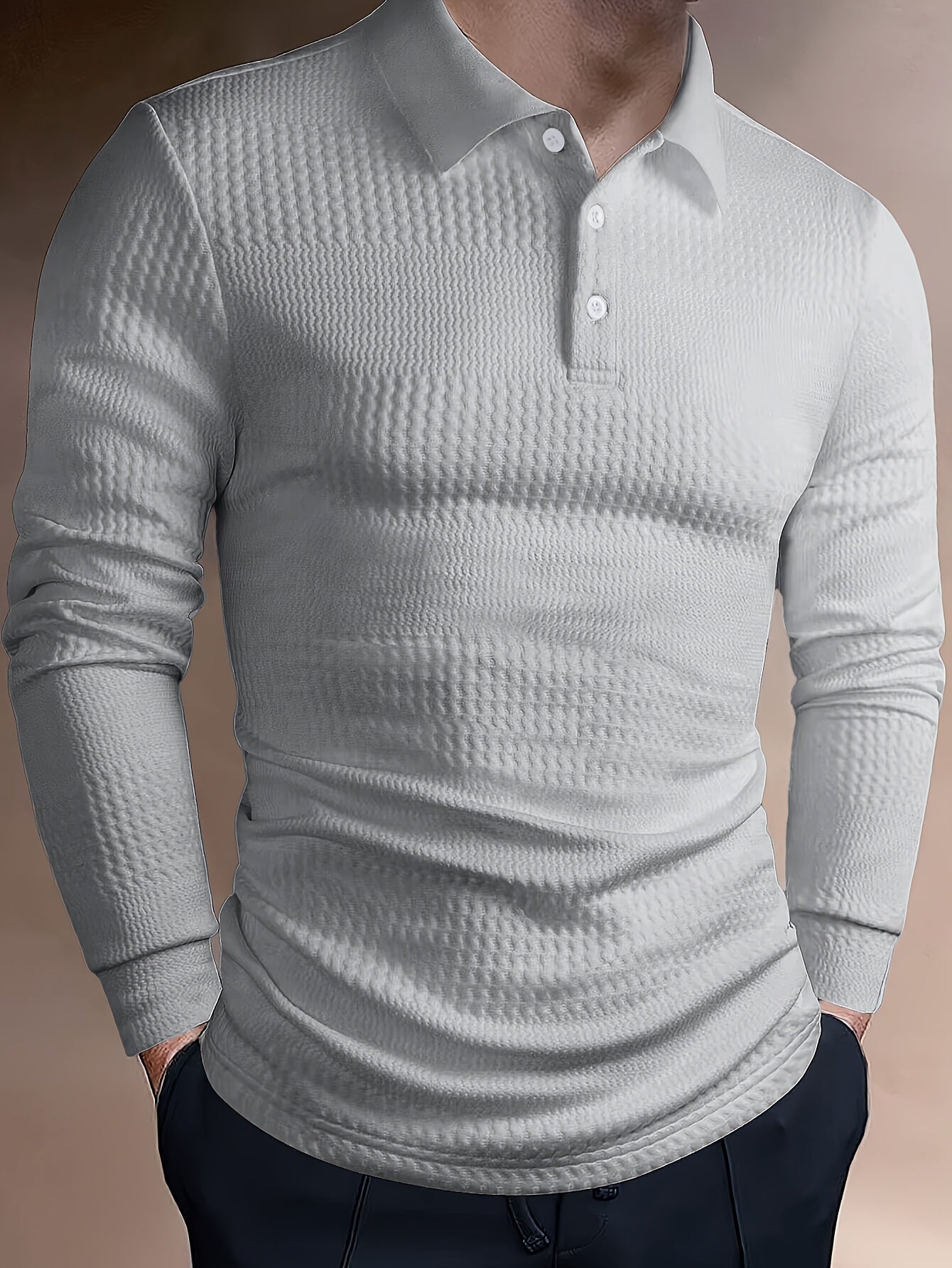Mateusz | Herren Slim-Fit Poloshirt mit langen Ärmeln