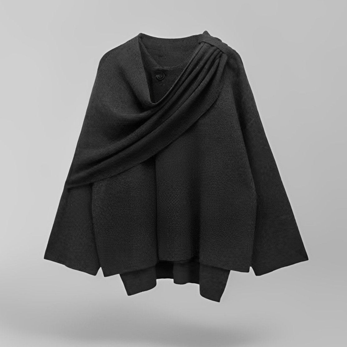Damen Asymmetrischer Cape-Poncho – Eleganter Überwurf für Herbst und Winter